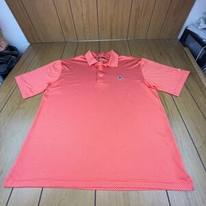 LinksTech Techno Dry Golf‎ Polo Shirt Coral Auburn Short Sleeve Men XL